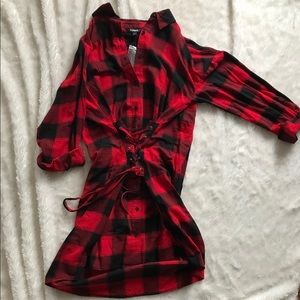 Buffalo plaid dress from express. NEVER WORN!!